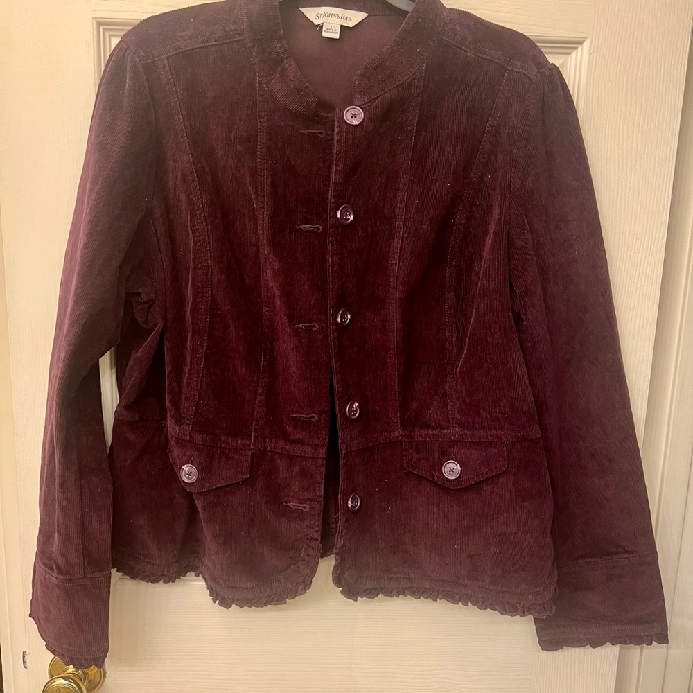St. John's Bay Rich Burgundy Suede Blazer